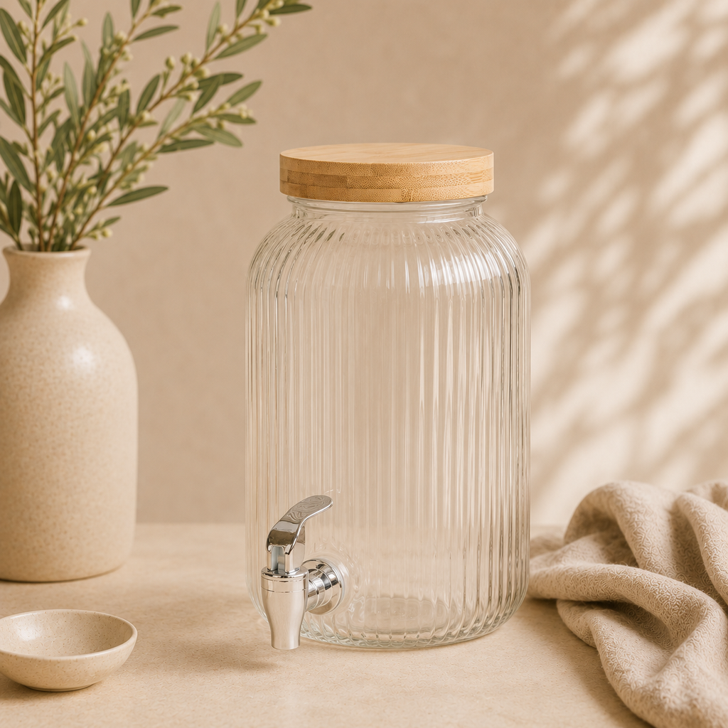 Glazen pot 3L - met kraantje
